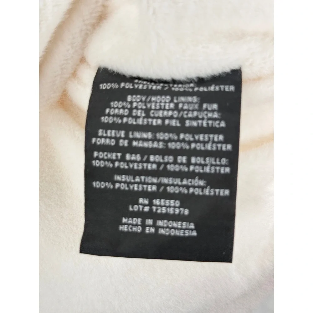 32 Degrees Heat Womens White Faux Fur Lined Hooded Puffer Jacket 1896895 L